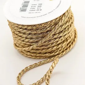 6mm Gold Twisted Metallic Cord - 1 Metre