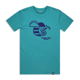 704 Shop Queen City Hoops 3.0 Tee - Teal/Purple (Unisex)