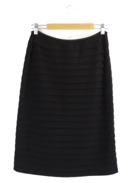 Anthea Crawford Black Ribbed Midi Skirt 10