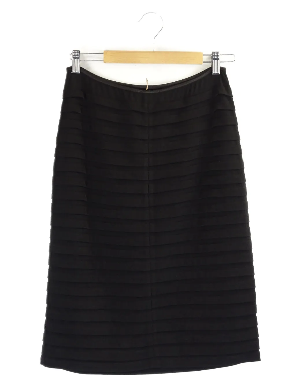 Anthea Crawford Black Ribbed Midi Skirt 10