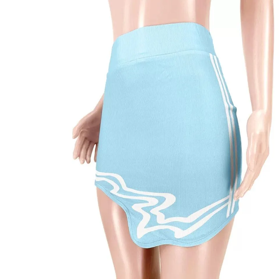 Asymmetrical Sport Retro Mini Skirt