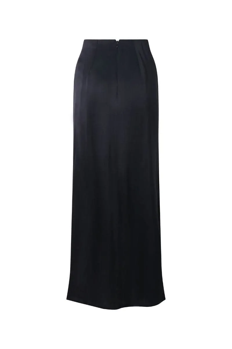 BLACK SILK AMADI MAXI SKIRT