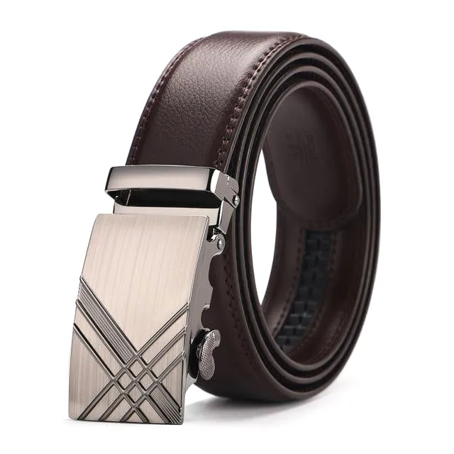 Classy Men Brown Leather Suit Belt