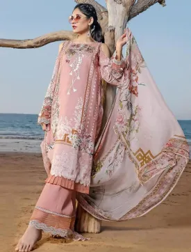 Cotton Unstitched Pakistani Pink Dress Material with Chiffon Dupatta