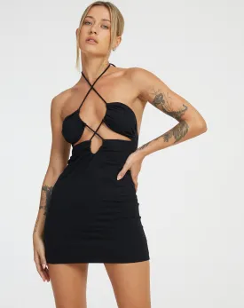 Cyra Cutout Dress in Black