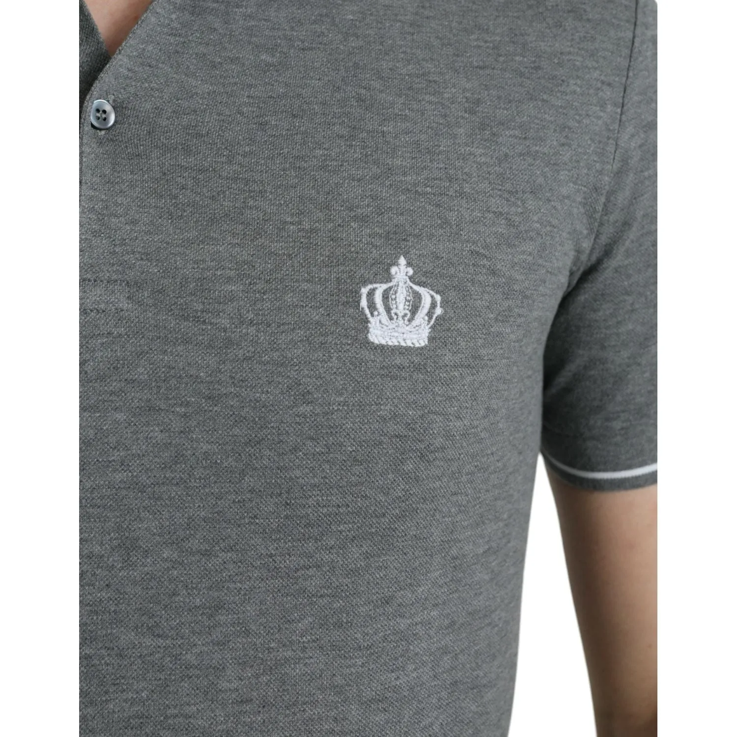 Dolce & Gabbana Elegant Grey Cotton Polo T-Shirt