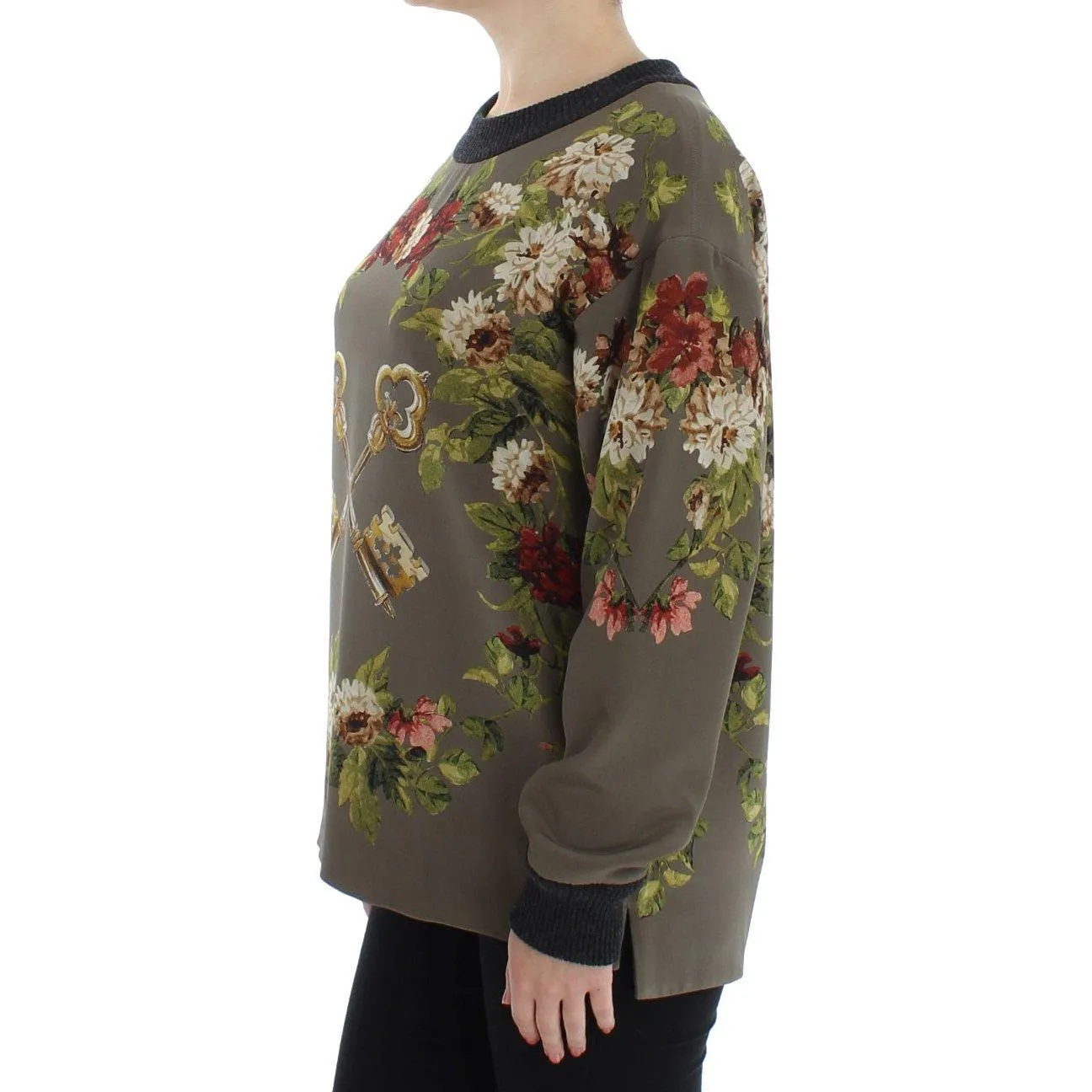 Dolce & Gabbana Enchanted Sicily Silk Crewneck Blouse