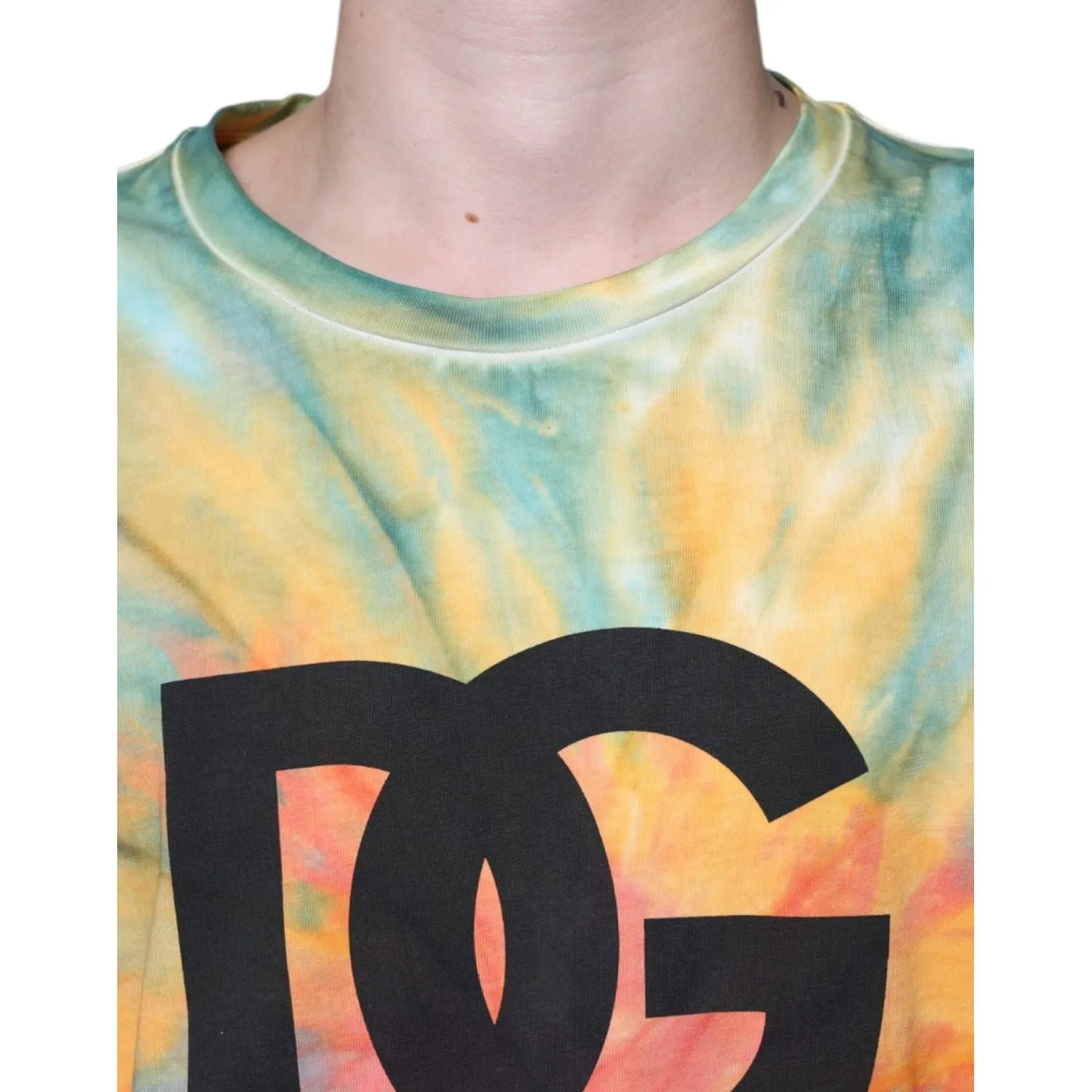 Dolce & Gabbana Multicolor Tie-Dye Logo Cotton T-shirt