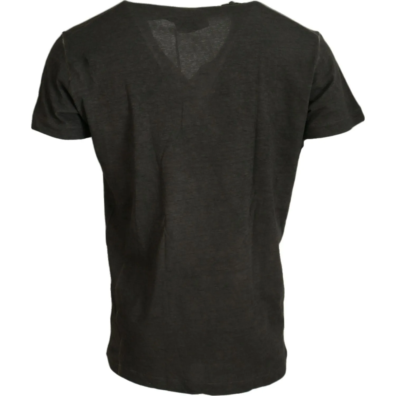 Dsquared² Gray Cotton Linen Short Sleeves V-neck T-shirt