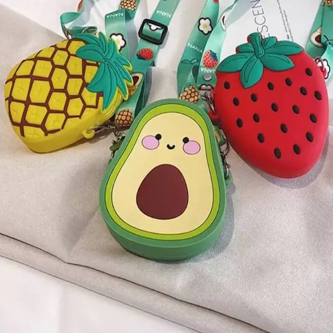 Fruity Silicone Sling Pouch Bag with Detachable Strap