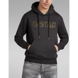 G-STAR LOGO PULL-OVER HOODY (BLACK)