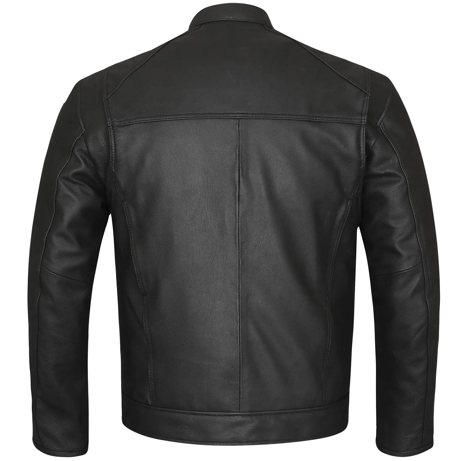 HMM543 High Mileage Plain Premium Men's Black Leather Jacket