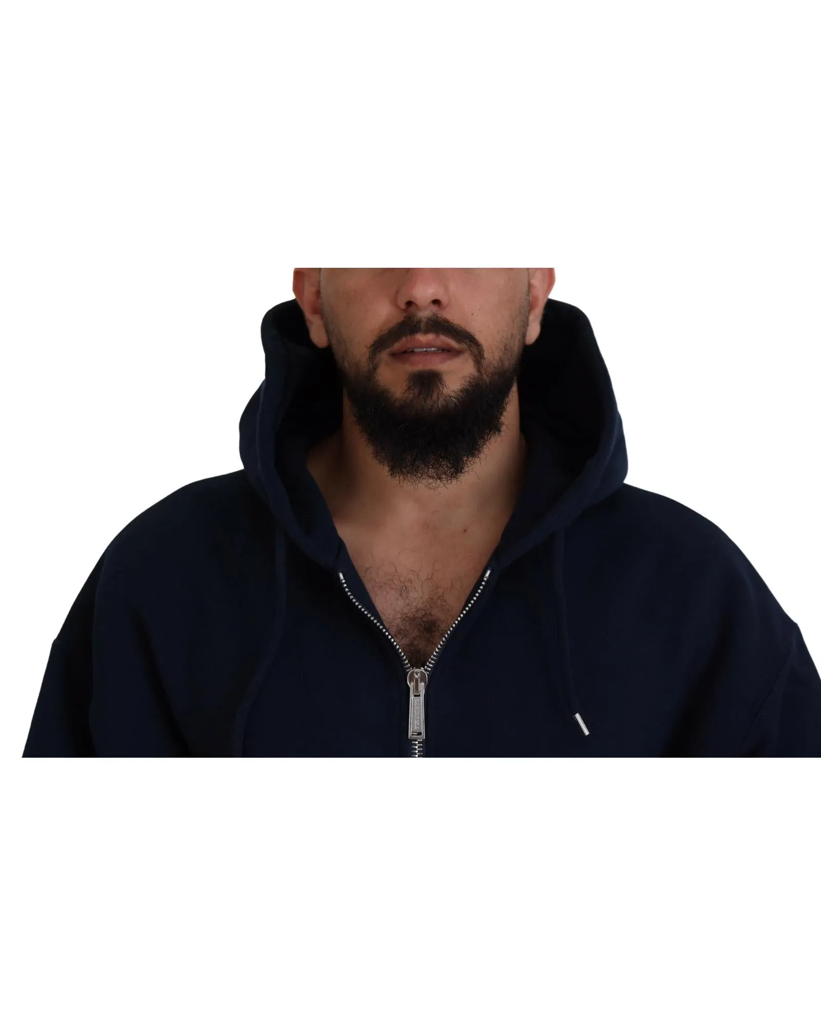 Hooded Full Zip Cotton Sweater