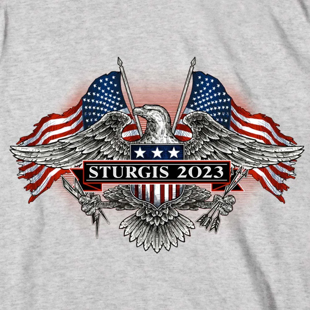 Hot Leathers SPB1106 Men’s 2023 Sturgis Vintage Patriot Ash T-Shirt