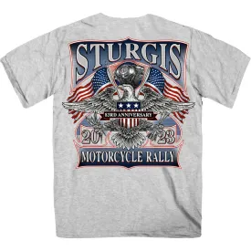 Hot Leathers SPB1106 Men’s 2023 Sturgis Vintage Patriot Ash T-Shirt