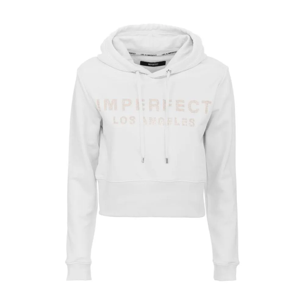 Imperfect White Cotton Womens Hoodie