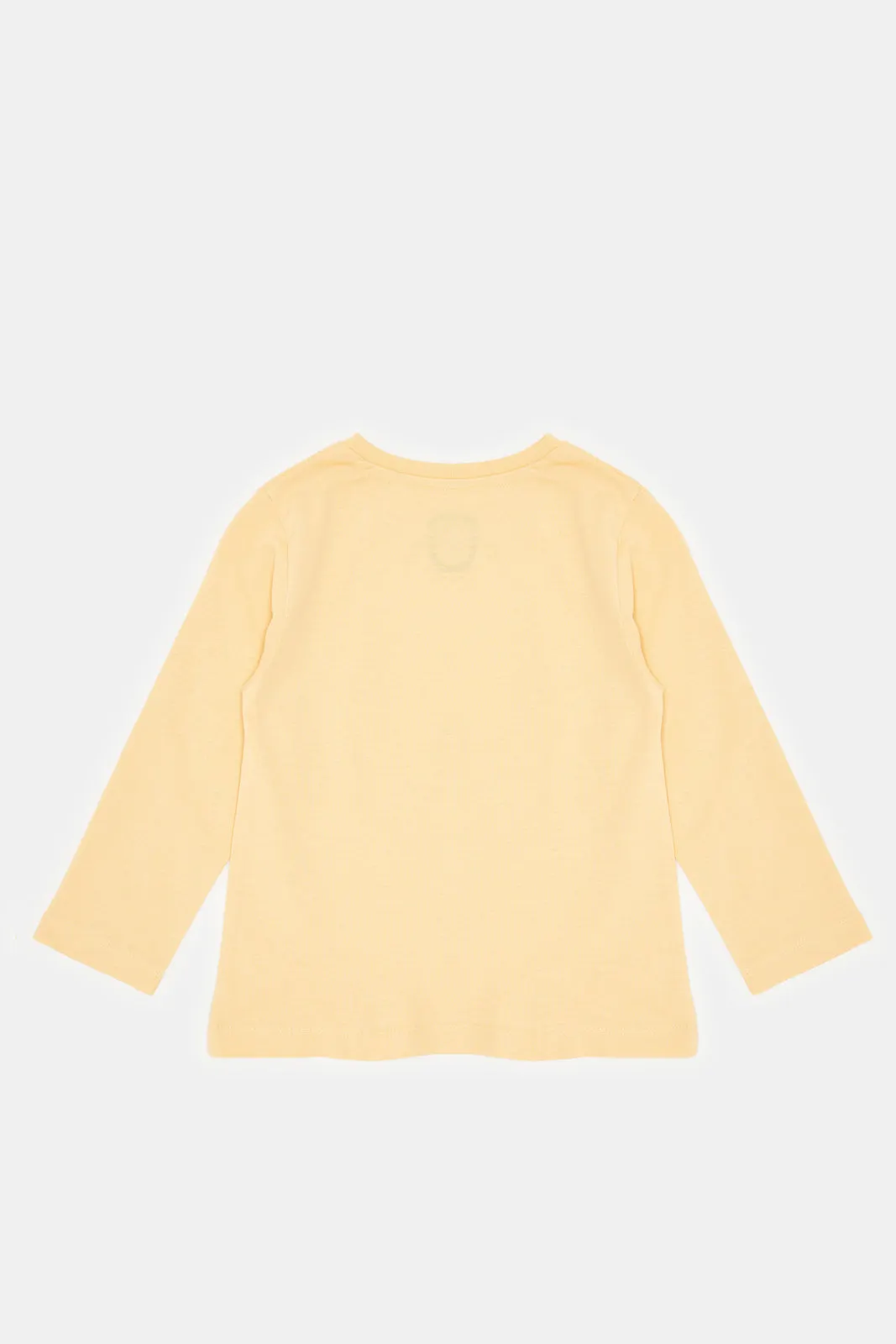 Infant Girls Yellow Placement Print Long Sleeves T-shirt