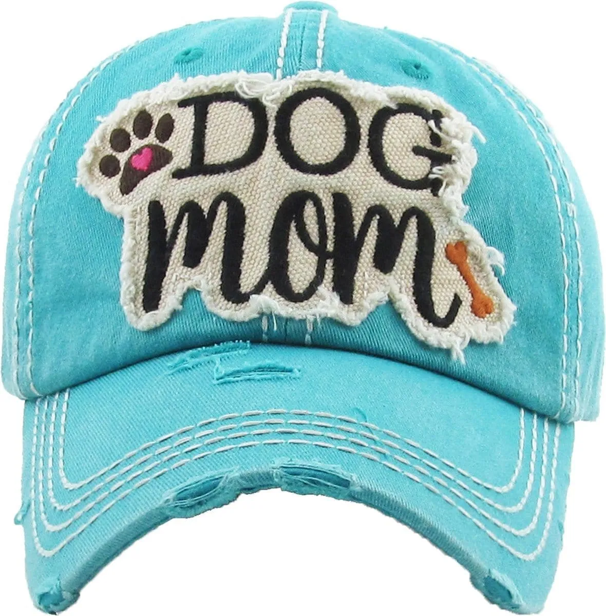 KBV1140 "DOG MOM" Washed Vintage Premium Cotton Cap