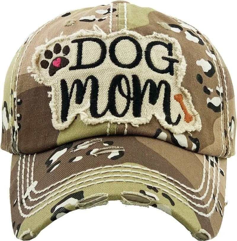 KBV1140 "DOG MOM" Washed Vintage Premium Cotton Cap