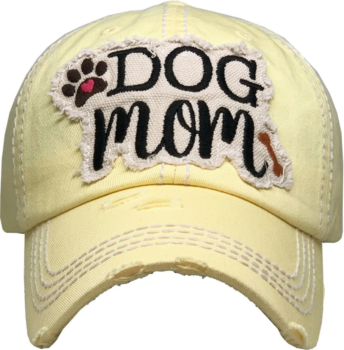 KBV1140 "DOG MOM" Washed Vintage Premium Cotton Cap