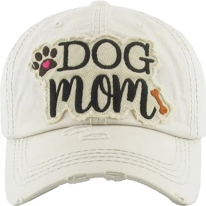 KBV1140 "DOG MOM" Washed Vintage Premium Cotton Cap