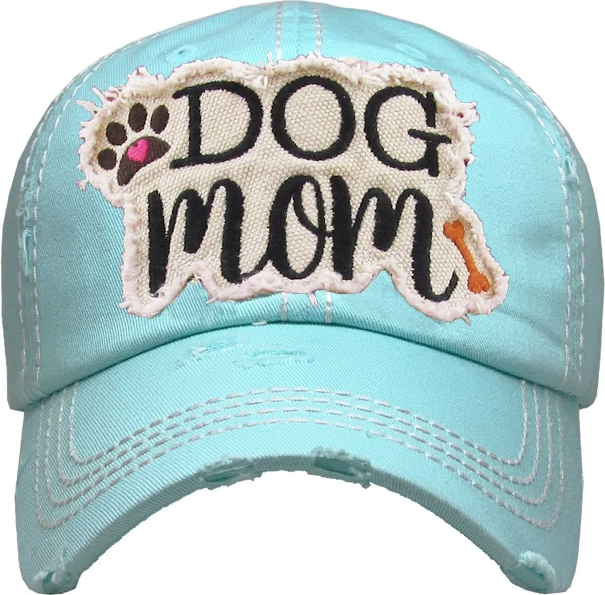 KBV1140 "DOG MOM" Washed Vintage Premium Cotton Cap