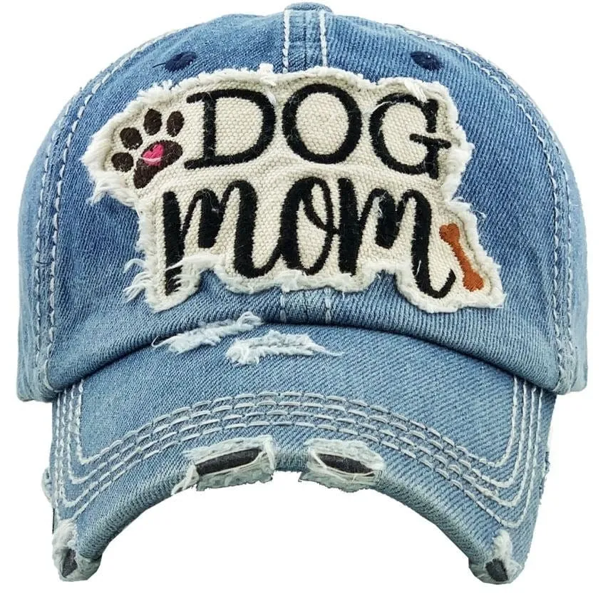 KBV1140 "DOG MOM" Washed Vintage Premium Cotton Cap