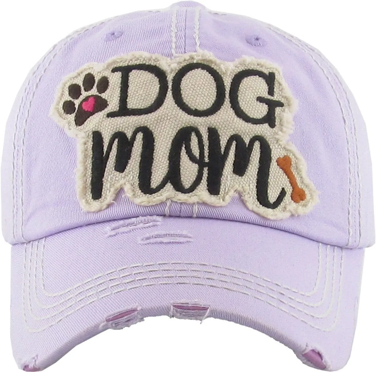 KBV1140 "DOG MOM" Washed Vintage Premium Cotton Cap