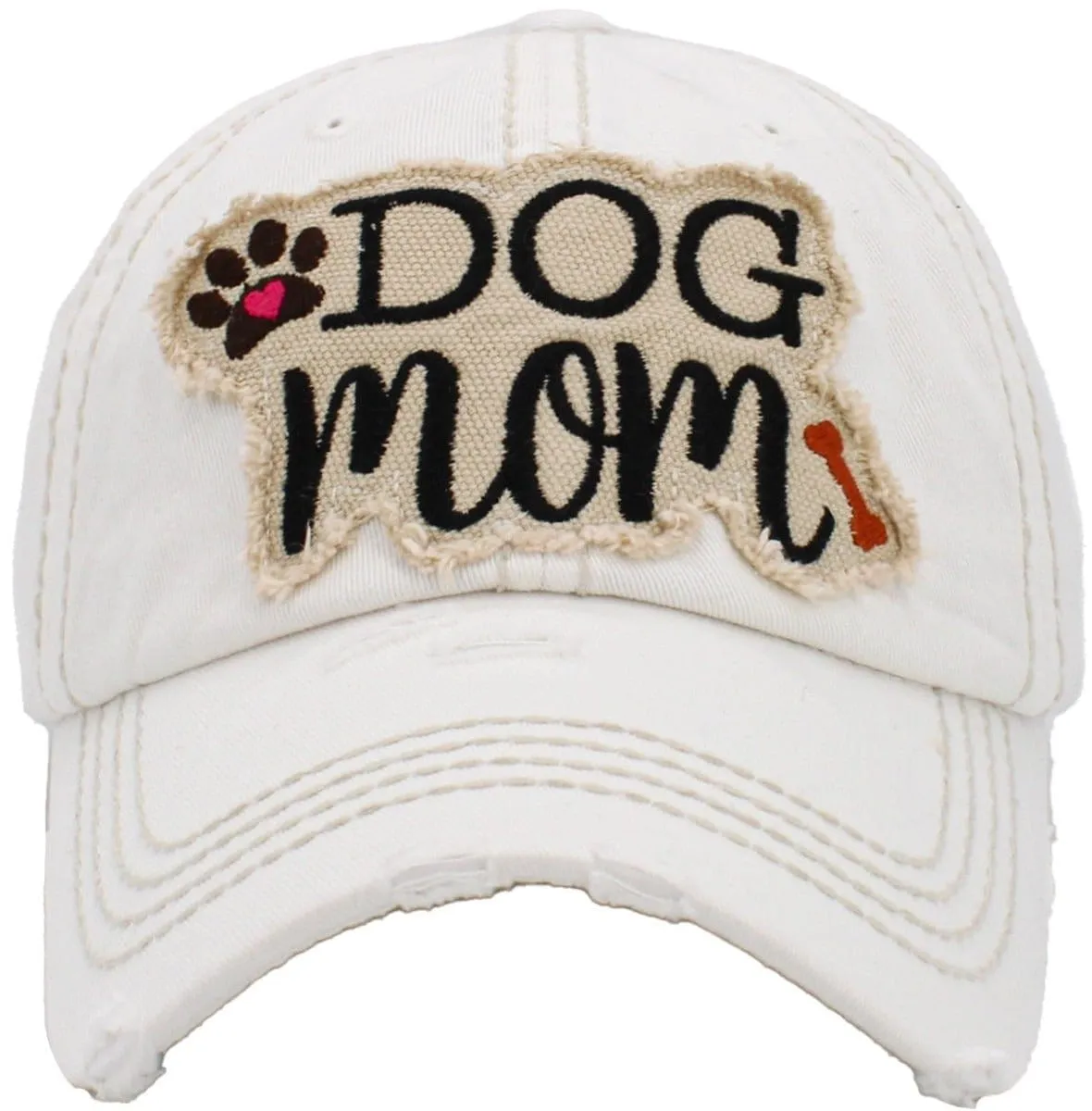 KBV1140 "DOG MOM" Washed Vintage Premium Cotton Cap