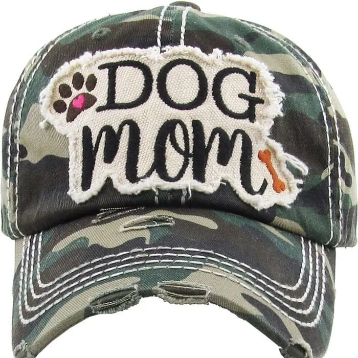 KBV1140 "DOG MOM" Washed Vintage Premium Cotton Cap