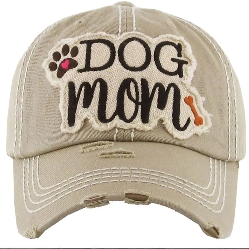 KBV1140 "DOG MOM" Washed Vintage Premium Cotton Cap