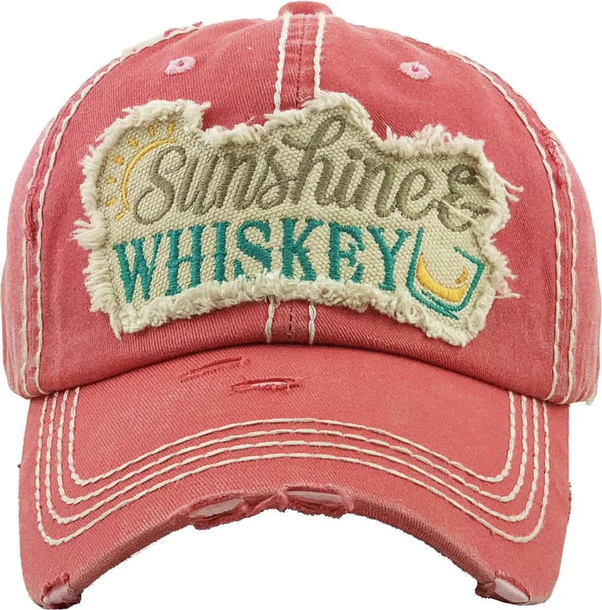 KBV1275 "SUNSHINE & WHISKEY" Vintage Distressed Cotton Cap