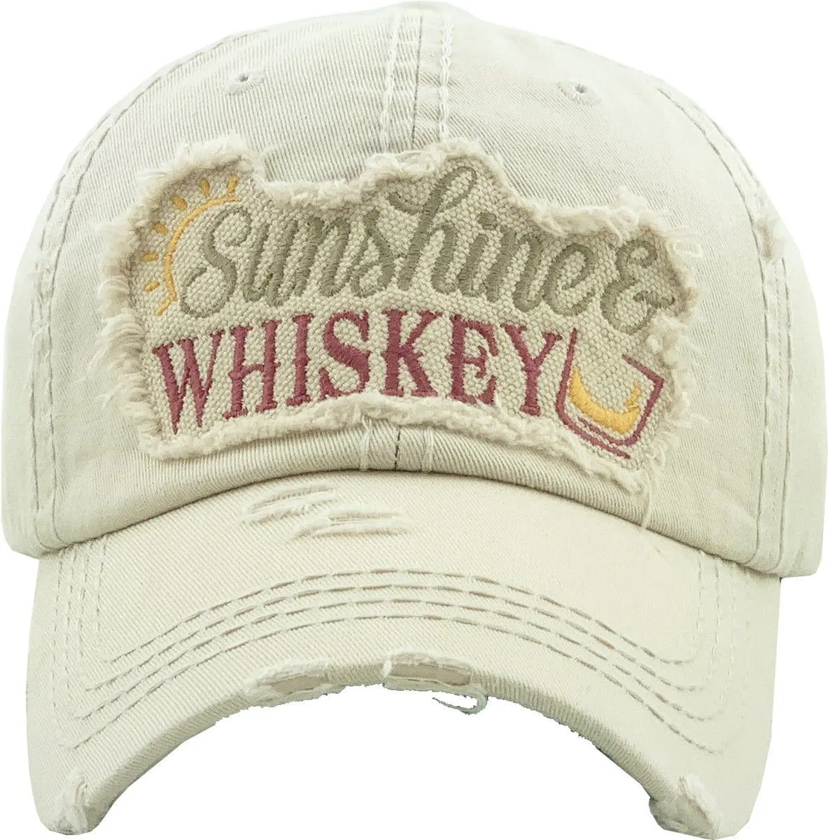 KBV1275 "SUNSHINE & WHISKEY" Vintage Distressed Cotton Cap