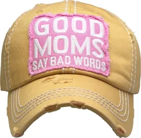 KBV1369 "Good Moms Say Bad Words" Vintage Washed Baseball Cap