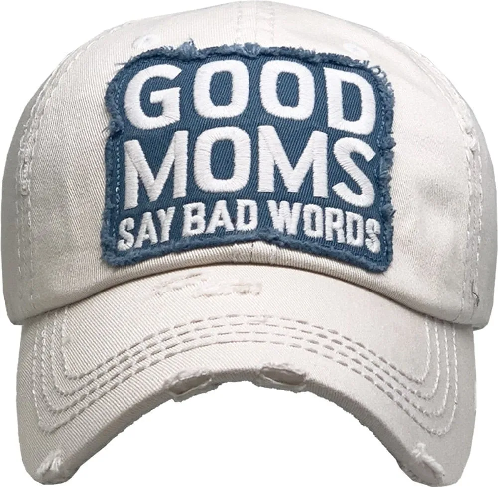 KBV1369 "Good Moms Say Bad Words" Vintage Washed Baseball Cap