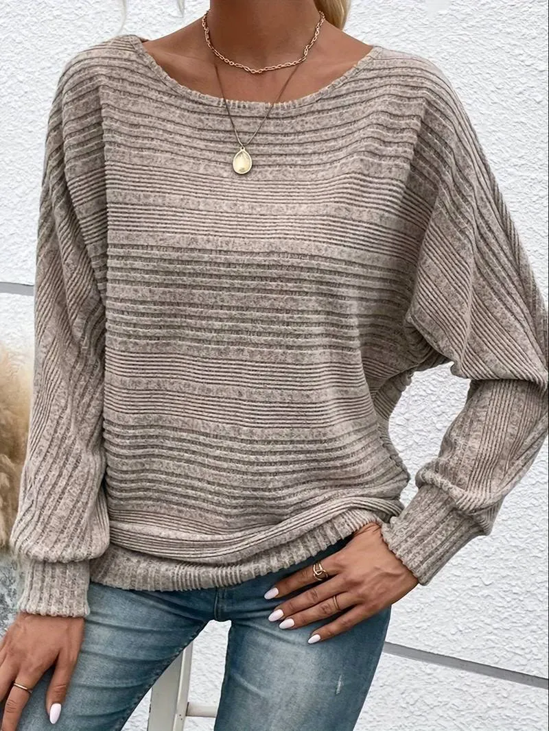 Kiara - Casual Batwing Sleeve Pullover Sweater