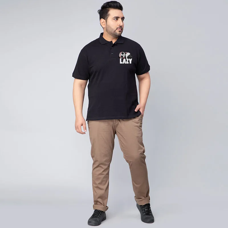 Lazy Panda Plus Size Polo T-shirt