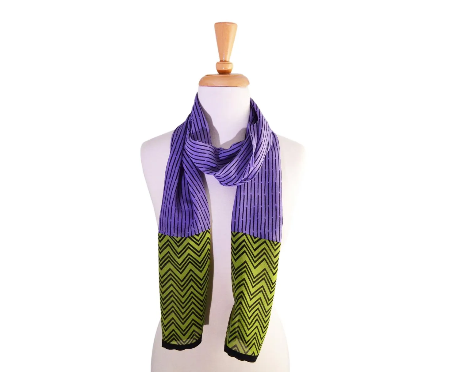 Lilac Bamboo Georgette Silk Scarf