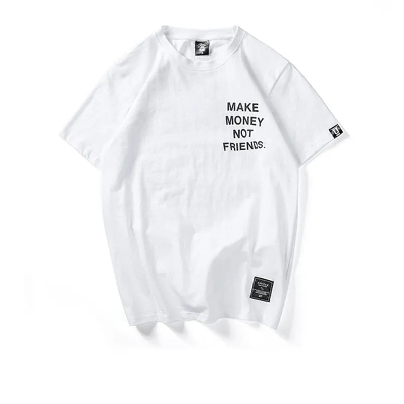 Make Money Not Friends Letter Printing T-Shirt