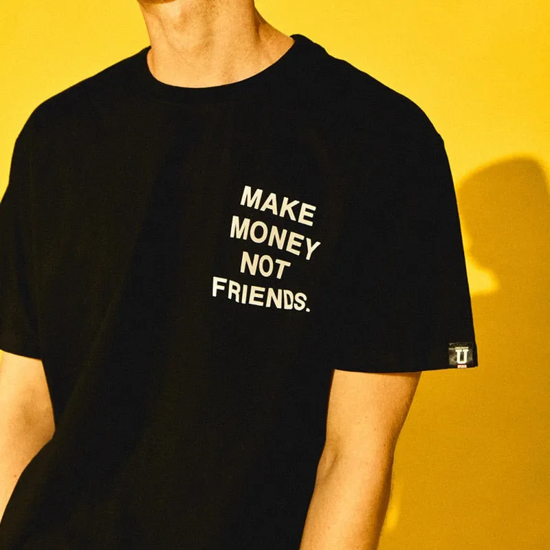 Make Money Not Friends Letter Printing T-Shirt