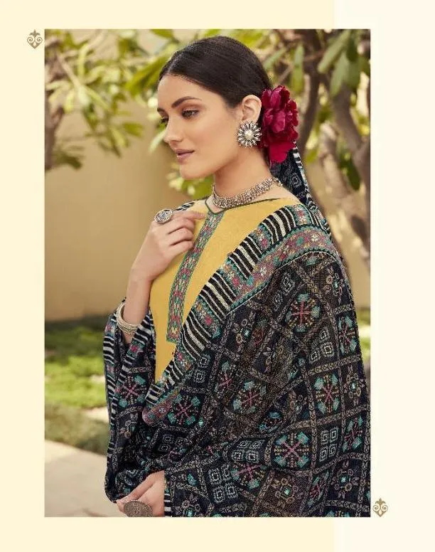 New Patola Collection Women Yellow Unstitched Lawn Suits Dress Material