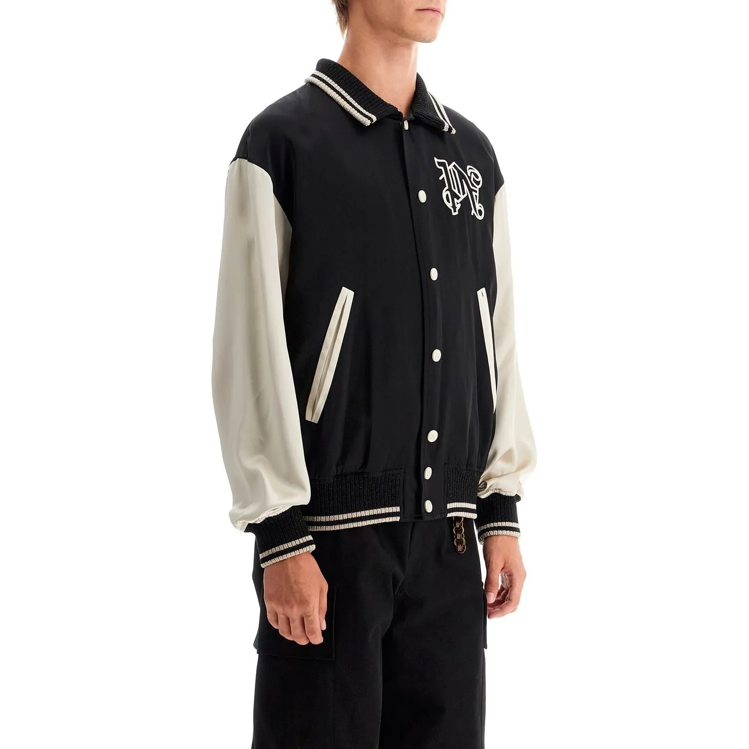 Palm Angels satin varsity jacket for