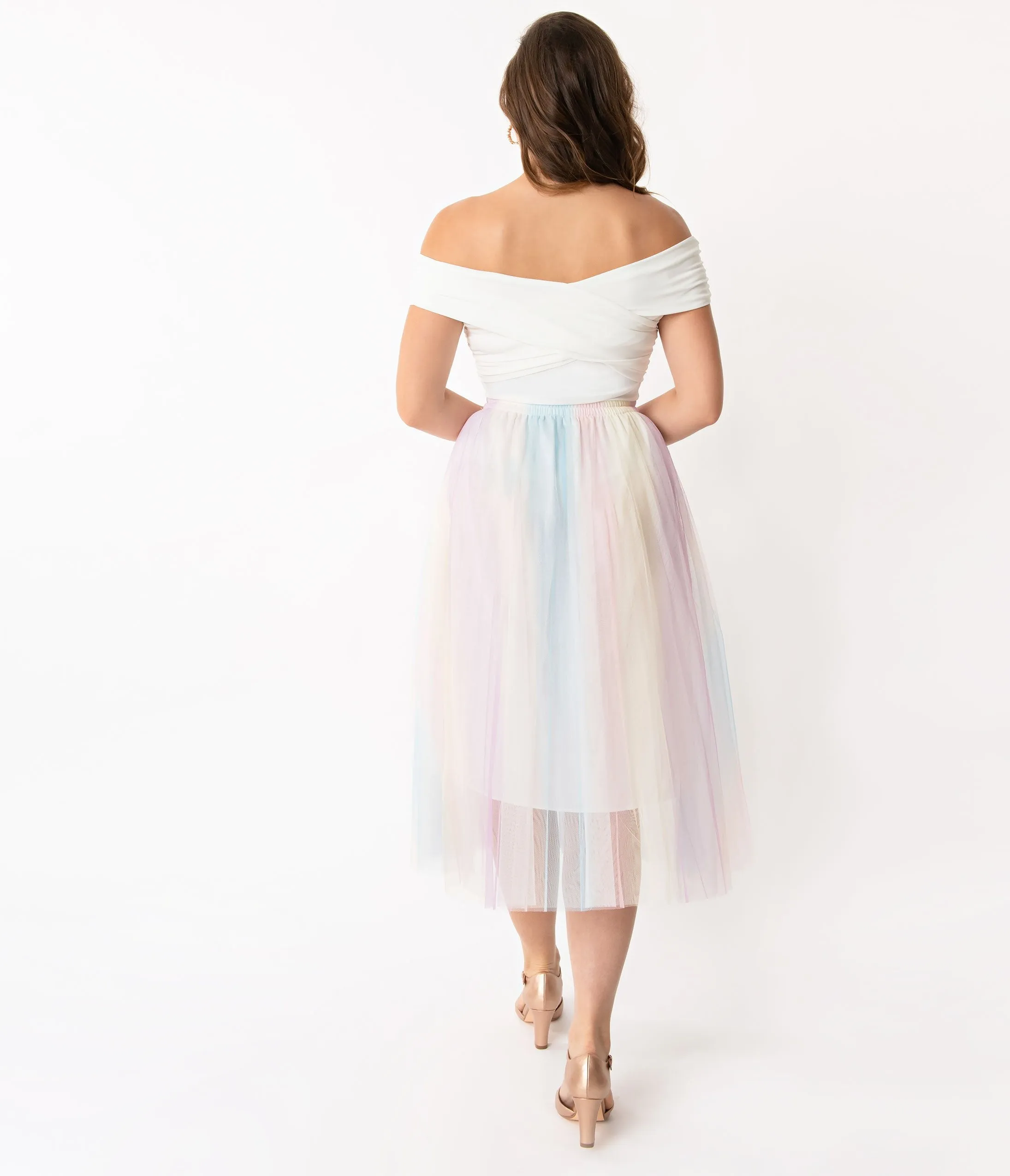 Pastel Multicolored Tulle Skirt