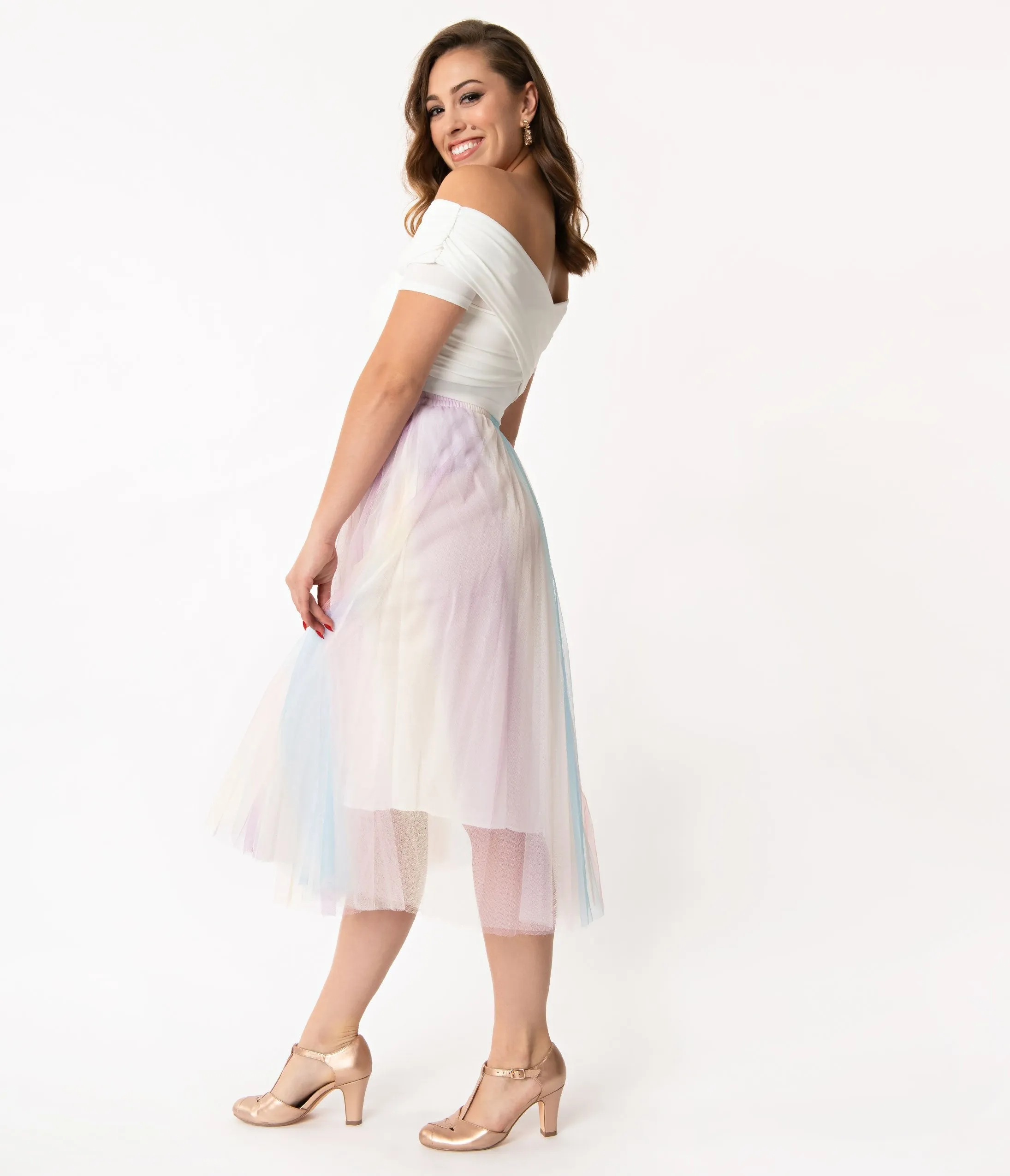 Pastel Multicolored Tulle Skirt