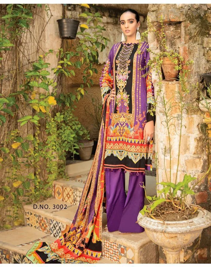 Pure Lawn Digital Style Printed Purple Karachi Dress Material