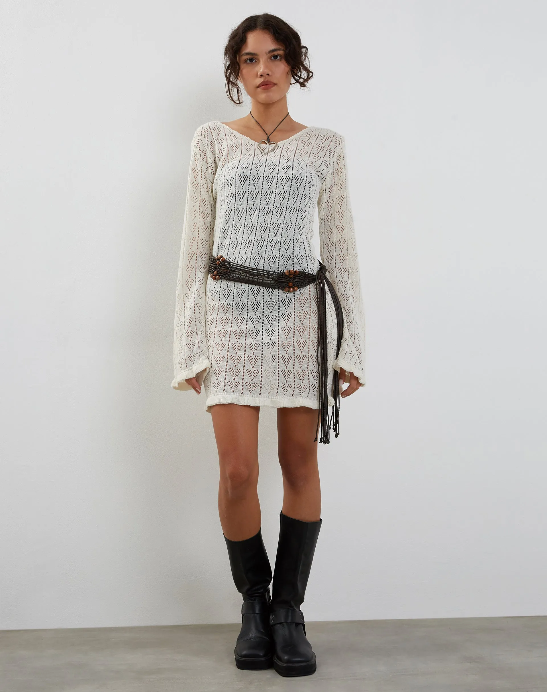 Rue Mini Knit Dress in Ivory