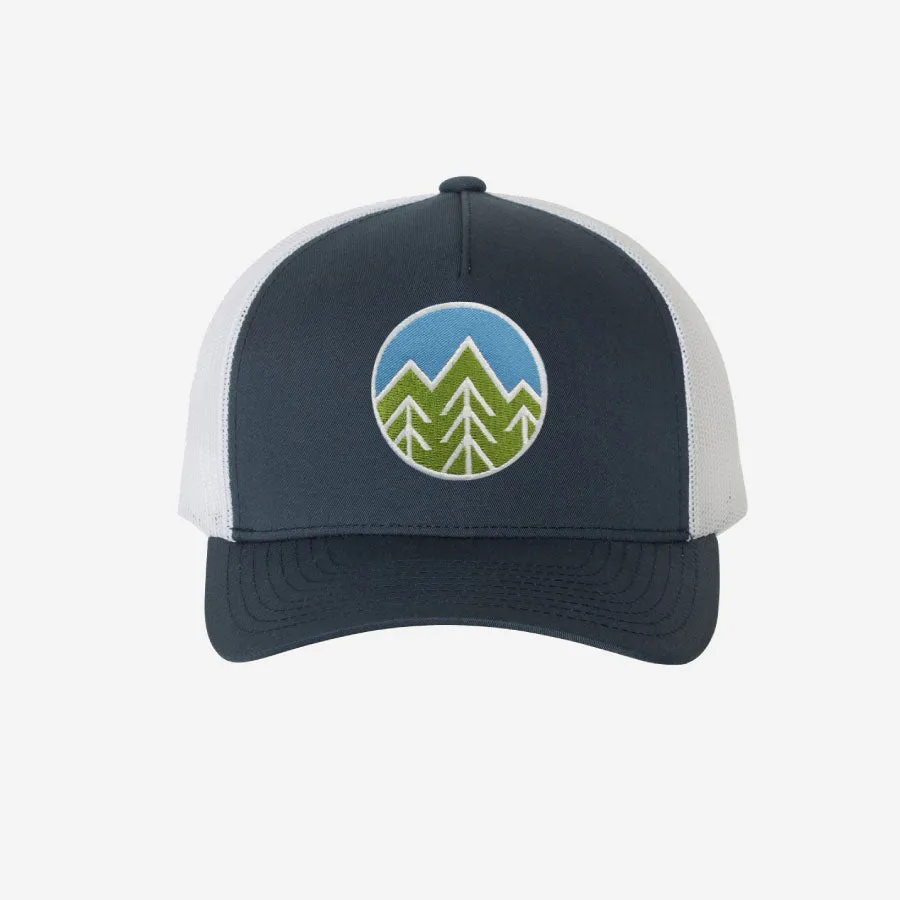 Sky Trees Trucker Hat - Navy White