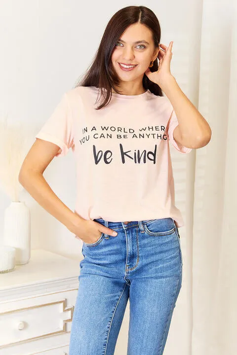 Slogan Graphic Cuffed T-Shirt