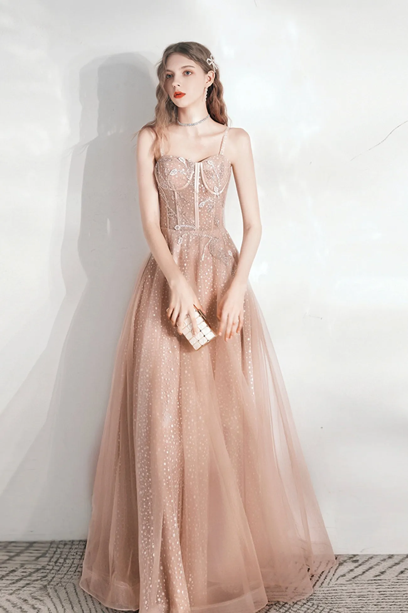 solvbao Cute Tulle Long Prom Dresses, Lovely A-Line Evening Graduation Dresses