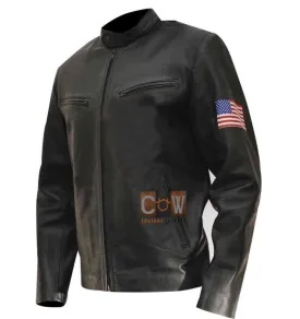 Swordfish Stanley Hugh Jackman Real Black Leather Jacket